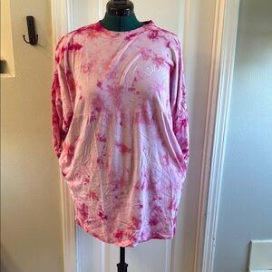 PINK Victoria's Secret Oversized Pink and White Long Sleeve